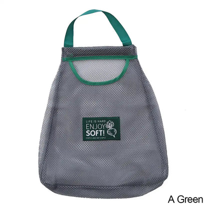 Reusable Hanging Mesh Storage Bag – Kitchen Fruit & Vegetable Organizer Net Bag for Onions, Garlic, Potatoes & Ginger