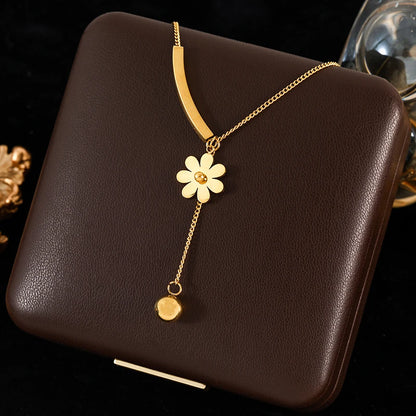 GANEMLY 316L Stainless Steel Water Drop Pendant Necklace – Trendy 18K Gold Plated Women’s Jewelry Gift