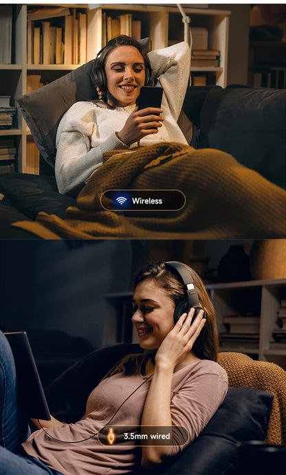 Picun B8 Bluetooth Headphones - 120H Playtime, Wireless Over-Ear Headset, 3EQ Mode, Low Latency, Hands-Free Calls