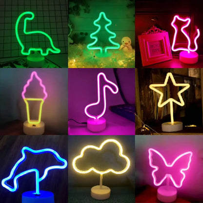 Countertop Decorative Neon Sign – USB or Battery-Powered Night Light for Holiday, Party, Kitchen & Home Decor