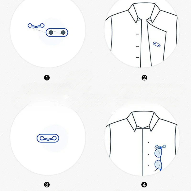 Multi-Function Portable Magnetic Eyeglass Clip Holder – Zinc Alloy Brooch Pin for Glasses, Headset, and Metal Buckle