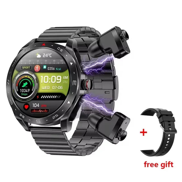 2024 Smart Watch with TWS 2-in-1 Bluetooth Earphones — HIFI 9D Sound & Bluetooth Call for Men & Women Sports Fitness