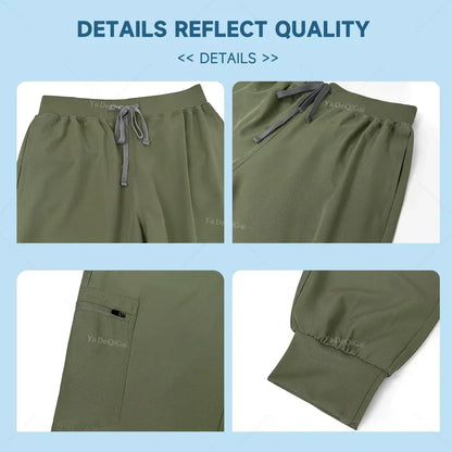 Women's Stretch Scrub Set - Nursing Uniform Top & Jogger Pants for Medical Work