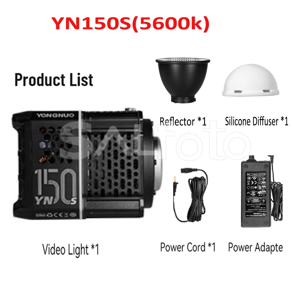 Yongnuo YN150 150W Portable LED Video Light - 2700–6500K COB Handheld Photography Fill Light for YN150Li/YN150S