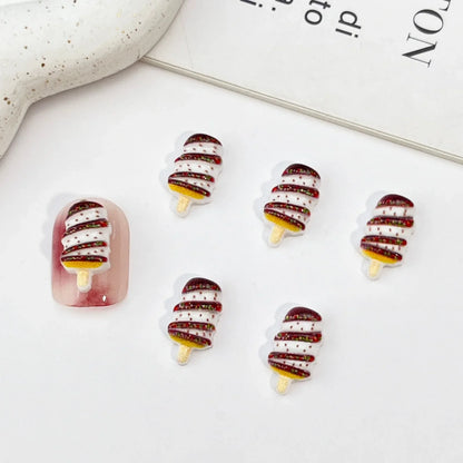 50PCS Mini Resin Christmas Decorations – Cartoon Magic Wand, Chocolate Figurines for Cake, Popsicle, Nail Art, Scrapbook & DIY Crafts