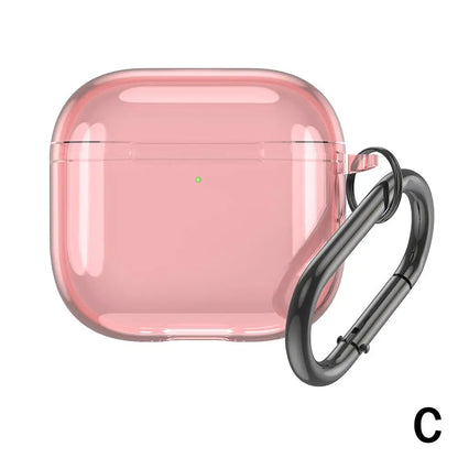 Translucent Protective Sleeve Case for AirPods 4 — Premium Drop-Proof Cover with Carabiner for AirPods 4th Generation