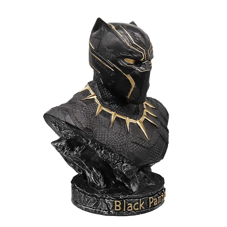 16CM Iron Man Panther Bust - Marvel Avengers Anime Figure Statue, Large Resin Living Room Ornament, Collectible Gift Toy