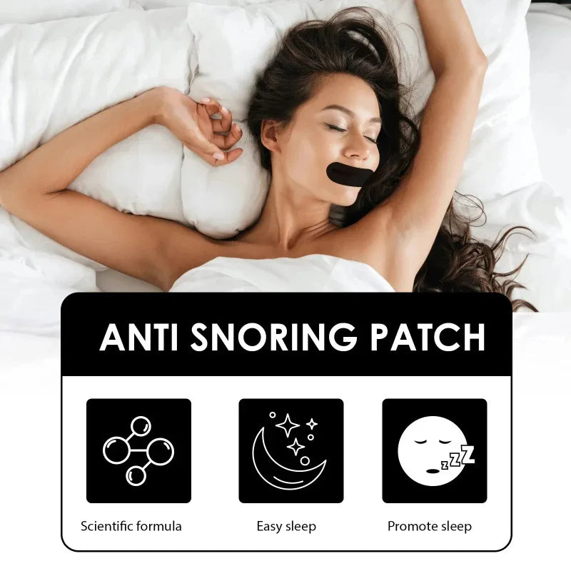 30-Pack Anti-Snoring Mouth Strips - Transparent Sleep Tapes for Mouth Breathing Control