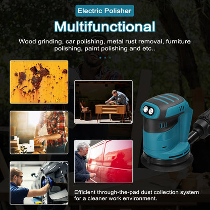 125mm 90W Brushless Cordless Orbital Sander - Electric Polisher for Wood, Metal Grinding & Polishing