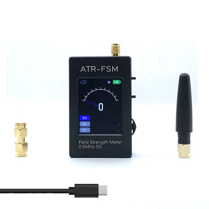 ATR-FSM Portable Field Strength Meter - 0.5MHz–5GHz Electromagnetic Signal Detector with Gain Switch & -70dBm to +50dBm Range