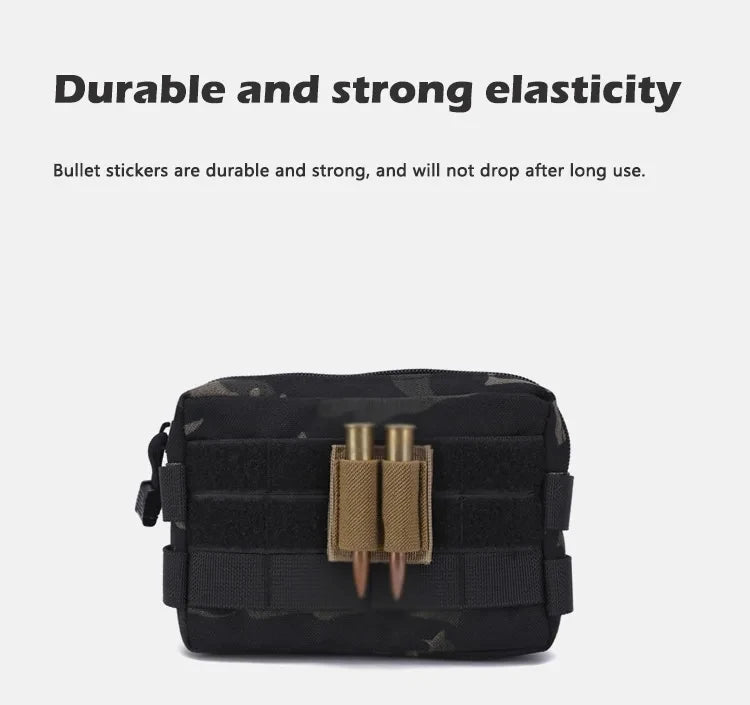 DIZETION Tactical 2-Round Holder Patch – Adhesive Hook & Loop Cartridge Pouch for M4 Shotgun Hunting