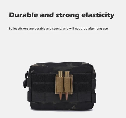 DIZETION Tactical 2-Round Holder Patch – Adhesive Hook & Loop Cartridge Pouch for M4 Shotgun Hunting