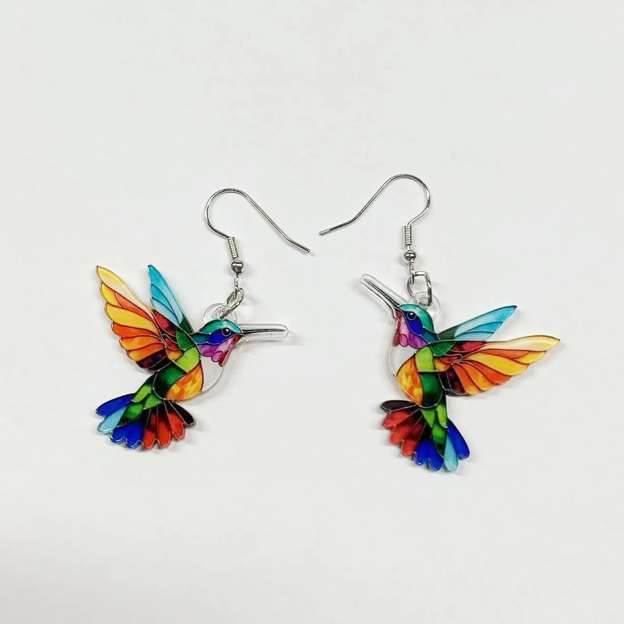 2024 Trendy Colorful Bird Acrylic Earrings – Retro Fashion Jewelry for Women