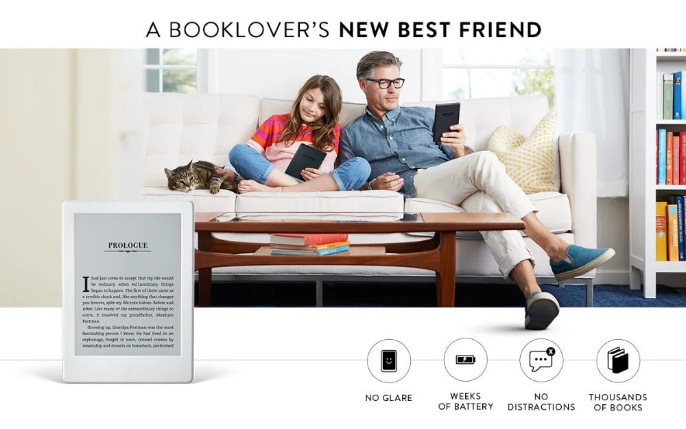 Original Kindle 8th Gen Used eBook Reader – 6" E-Ink Touchscreen WiFi eReader, Better Than Kobo SY69J