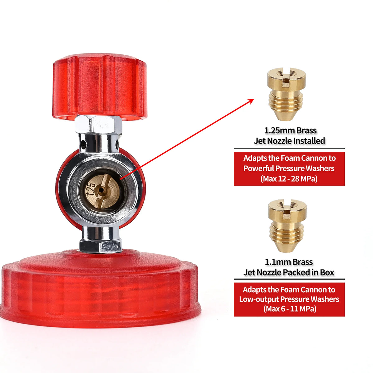 Aluminum Foam Cannon Snow Foam Lance - 1/4" Quick Connector for Portland, Husky, Ryobi & Greenworks Pressure Washers