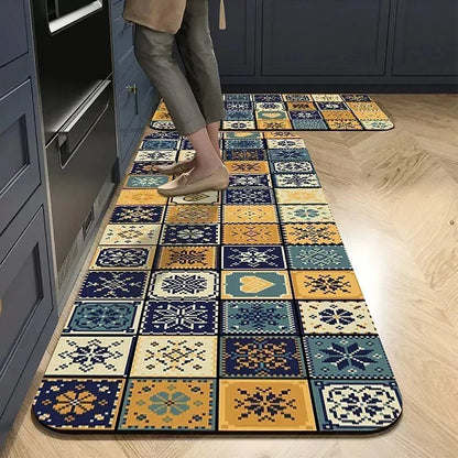 Absorbent Non-Slip Kitchen Mat – Printed Area Rug for Hallway, Living Room, Bedroom & Entrance