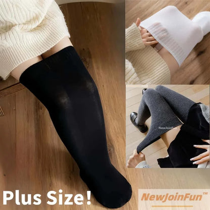 Oversized Women’s Leg Warmers - Thigh-High Over-Knee Socks in White or Black, Plus Size 3XL–5XL