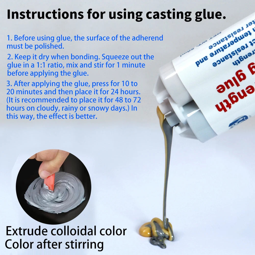 Epoxy Resin AB Glue - Waterproof Fast-Bonding Adhesive for Wood, Plastic, Metal, and DIY Repairs