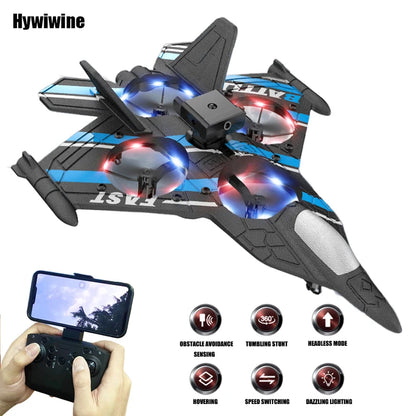 RC Plane with Camera – Remote Control Helicopter, Obstacle Avoidance, 2.4G EPP Foam Fighter Aircraft for Kids