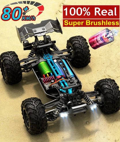 4WD Remote Control Car – Off-Road 4x4 RC High-Speed Buggy Truck, Brushless 50/80KM/H Drift Racing Toy for Kids & Adults
