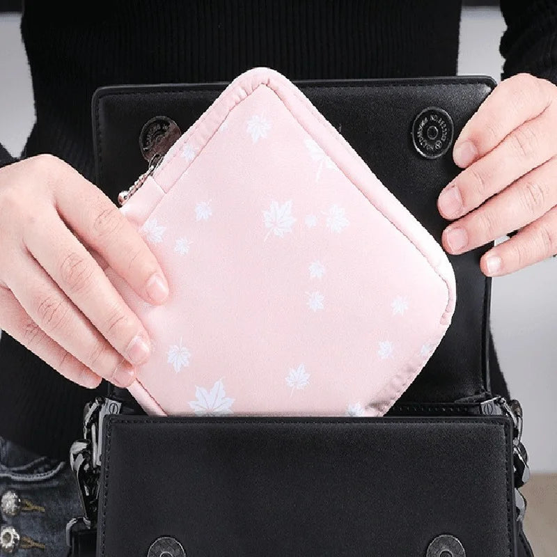 Cute Cartoon Girl Cosmetic Bag – Mini Travel Makeup Organizer for Lipstick, Sanitary Pads & Toiletries