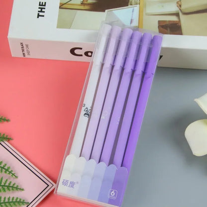 6-Piece Lytwtw Morandi Color Gel Pen Set – Cute Creative Kawaii Pens for Office & School Supplies