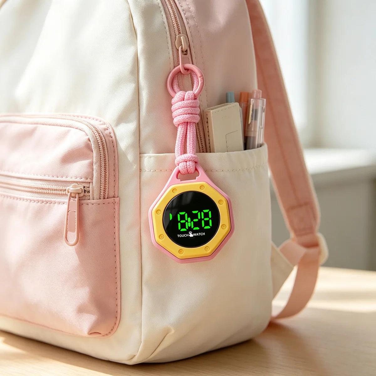 Trendy Electronic Pendant Watch - Simple Backpack Hanging Watch for Middle and High School Students