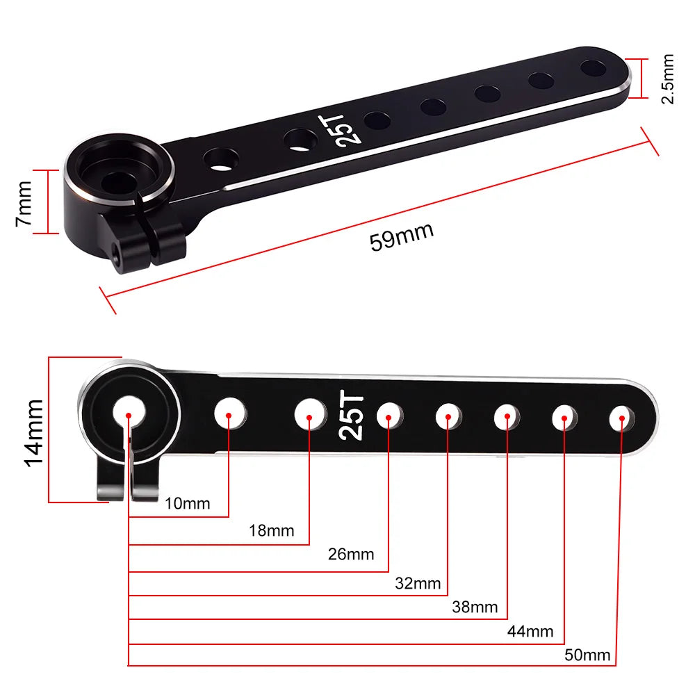 9IMOD 25T Servo Horn - 59mm Metal 25 Tooth Steering Arm Rocker for RC Fixed Wing Aircraft Parts