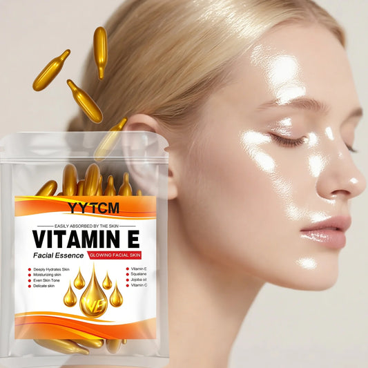 Vitamin E Moisturizing Capsule Essence - Squalane & Vitamin C Deep Hydration Skin Brightening Care