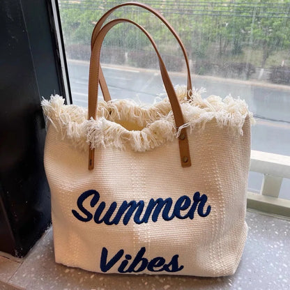 Women’s Large Canvas Tote Bag – Casual Shoulder & Handbag for Beach, Shopping, and Everyday Use