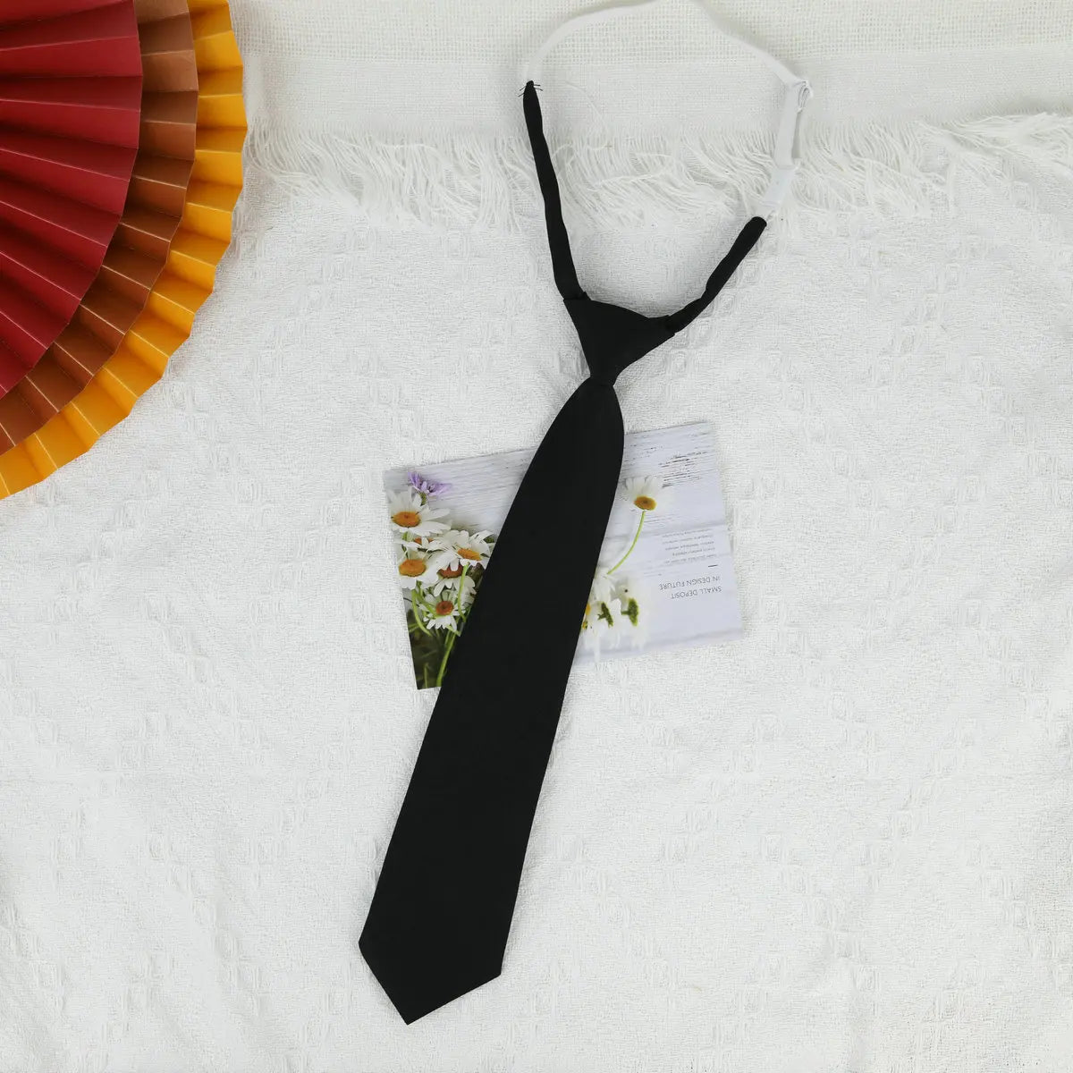 Lazy JK Small Necktie – Korean Style Solid Black, Wine Red, Dark Blue Uniform Ties for Girls & Students