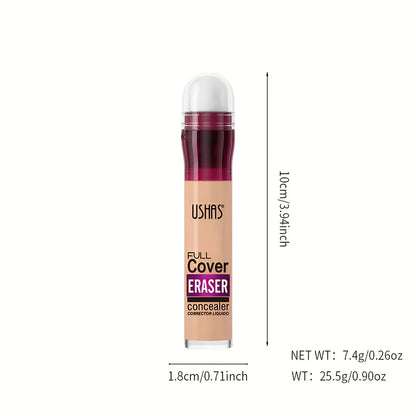 New Sponge Head Concealer – Long-Lasting Liquid Foundation for Dark Circles, Freckles, Acne, Pigmentation & Blemishes, Moisturizing Formula