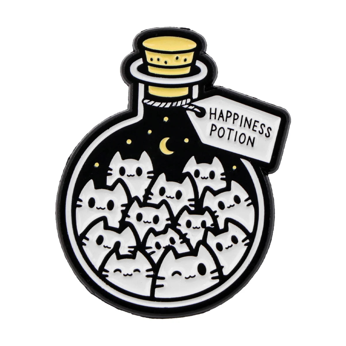 Cute Black Cat Enamel Pin – Animal Brooch Lapel Pin for Backpack, Clothing, Witch Jewelry & Halloween Gifts