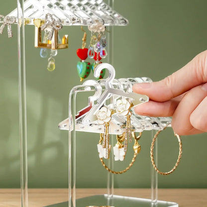 16pcs Hanger-Shaped Jewelry Holders – Personalized Earring Display Racks & Organizer Stands