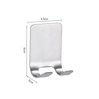 Stainless Steel Razor Holder Wall Hook – No-Drill Bathroom Shaver Storage Rack Organizer Accessories