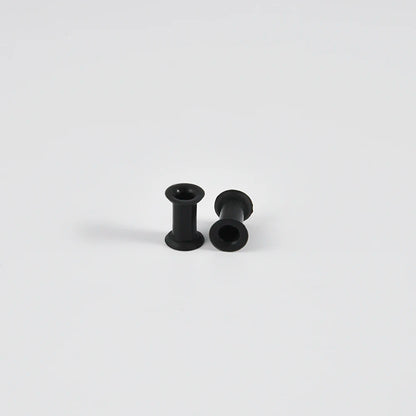 Pair of Supersize Black Silicone Double Flared Ear Tunnel Plugs — Flesh Gauge Expander Stretchers for Piercing