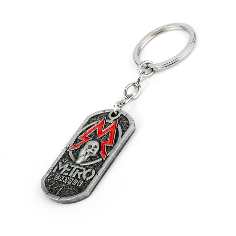 Metro Exodus 2033 Dog Tag Necklace – Retro Skull Pendant, Unisex Gamer Jewelry Gift