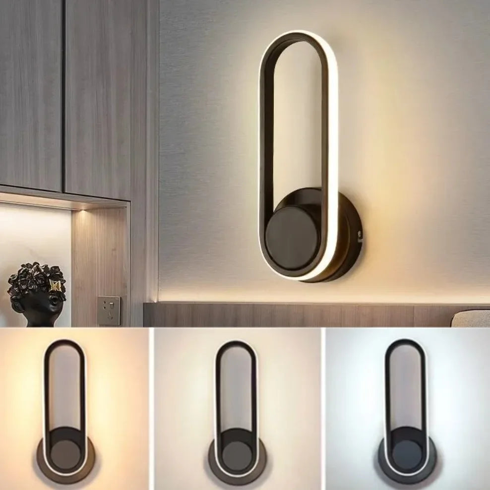 Modern Rotatable LED Wall Light - Indoor Wall Sconce for Bedroom, Stairway, Living Room and Dining Room