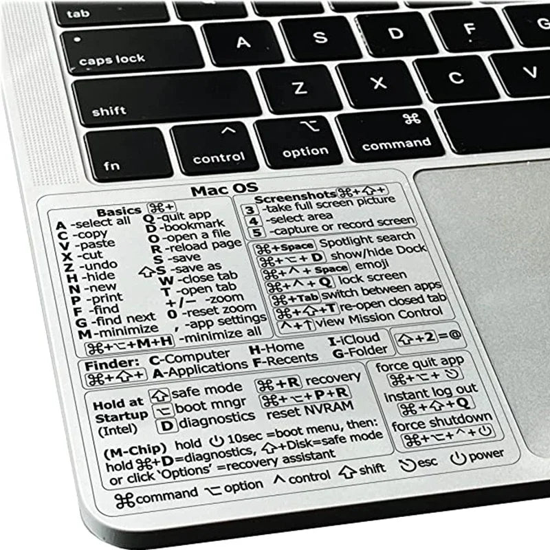 Keyboard Shortcut Stickers - Reference Adhesive Short Cut Sticker for PC, Laptop, Desktop, Apple Mac, Chromebook, Windows, Photoshop