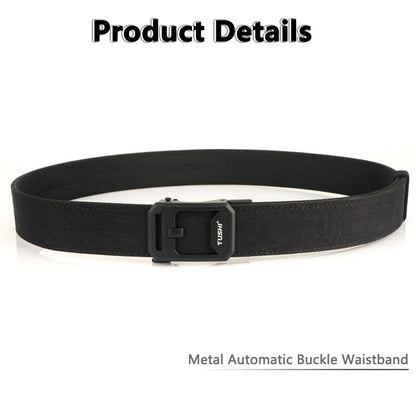 TUSHI Hard Tactical Belt for Men – Sturdy Nylon with Metal Automatic Buckle, Military & Police Duty, Outdoor IPSC Accessories