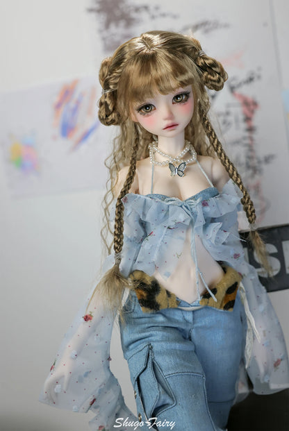 Shugafairy Kikyou D 1/4 BJD Doll – Fullset Street Girl with Big Chest, Summer Carnival Y2K Style Ball-Jointed Fashion Doll Toy