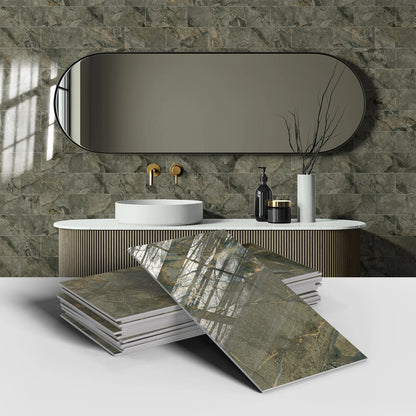 16PCS Marble Pattern Wall Stickers - Waterproof Oil-Proof PET Foam Kitchen Backsplash & Decorative Wallpaper Panels