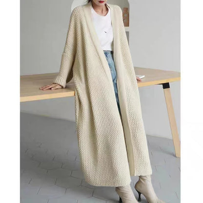 Autumn Winter Women’s Long Knitted Cardigan Sweater – Casual Loose Warm Long Sleeve Coat