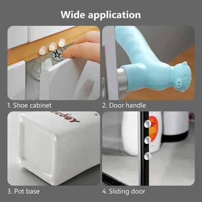 100Pcs Self-Adhesive Door Stoppers – Rubber Damper Buffers, Silicone Furniture Pads, Cabinet Cushions & Protective Pads