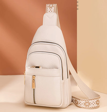 2024 New Women's PU Leather Chest Bag – Fashion Crossbody Shoulder Bag, High-Quality Casual Sac à Main