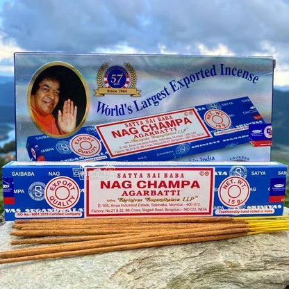 5BOX NAG Champa Indian Incense Set – Satya Handmade Sticks with 6 Aromatic Scents for Home & Meditation