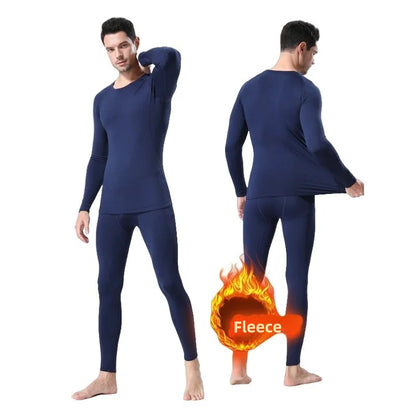 Winter Men's Thermal Underwear – Fleece Compression Tights & Warm Long Pants (3XL)