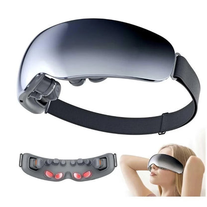 New Eye Massage Device with Heating & Vibration – Acupressure Massager with 12 Heads for Super Relaxation