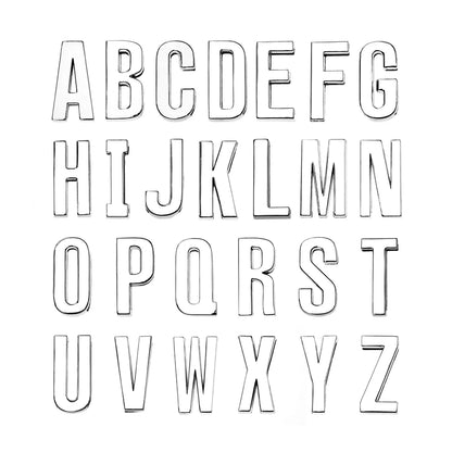 12PCS 30mm Chrome Alphabet Slide Charms A–Z – DIY Bracelet, Wristband, Pet Collar & Jewelry Making Beads