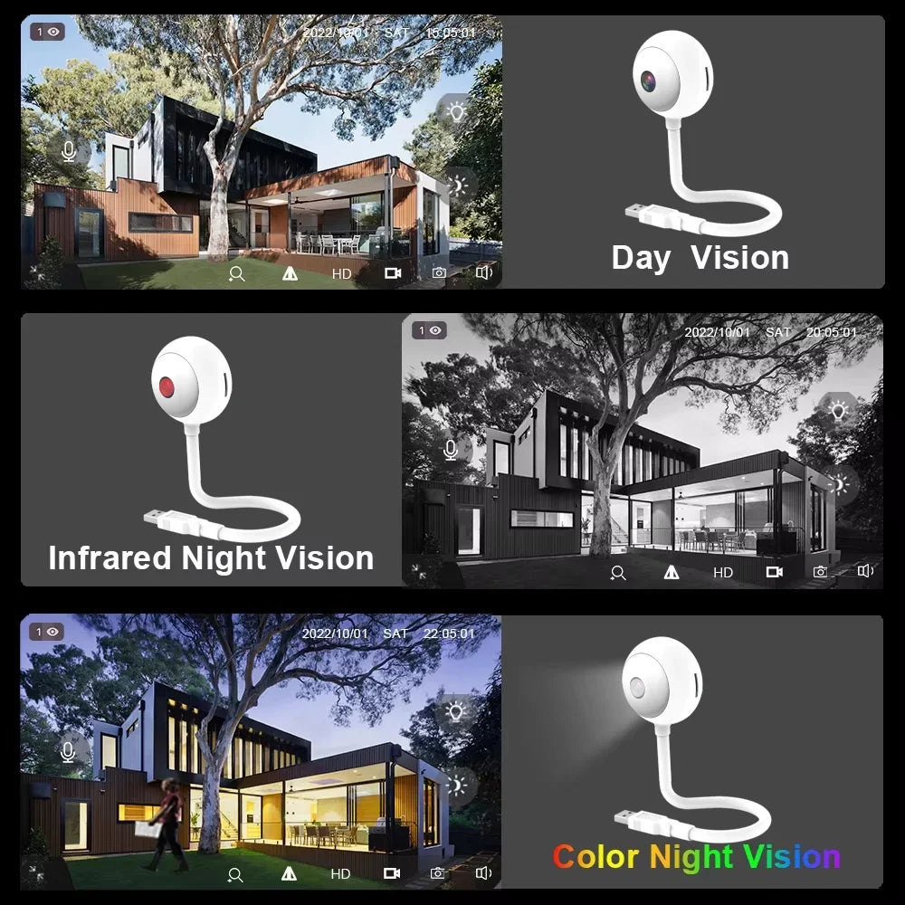 5MP Mini WiFi Security Camera 2K – Indoor Baby Monitor Wireless USB IP Cam with AI Auto Tracking (Tuya)